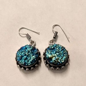 Druzy stone earrings 925 made in India.